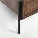 Glenn VII 56L x 22W Dark Brown Wood w/ Black Iron Frame, 3 Drawer Office Desk from Mercana - Luna Furniture