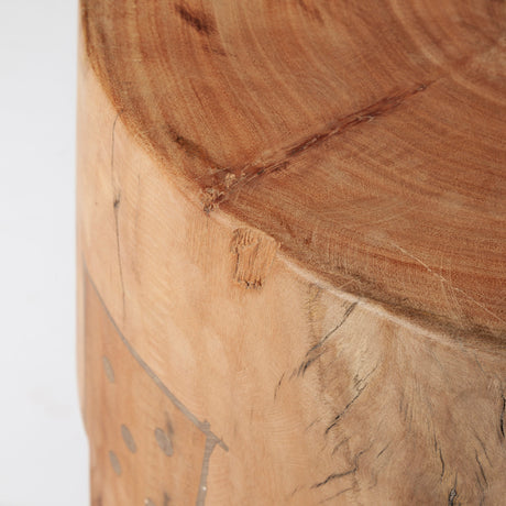 Asco 18"H Rustic Solid Reclaimed Wood Stool from Mercana - Luna Furniture