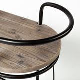 Marlon Black Metal Frame Two Tier Shelves w/Stemware holder Bar Cart from Mercana - Luna Furniture