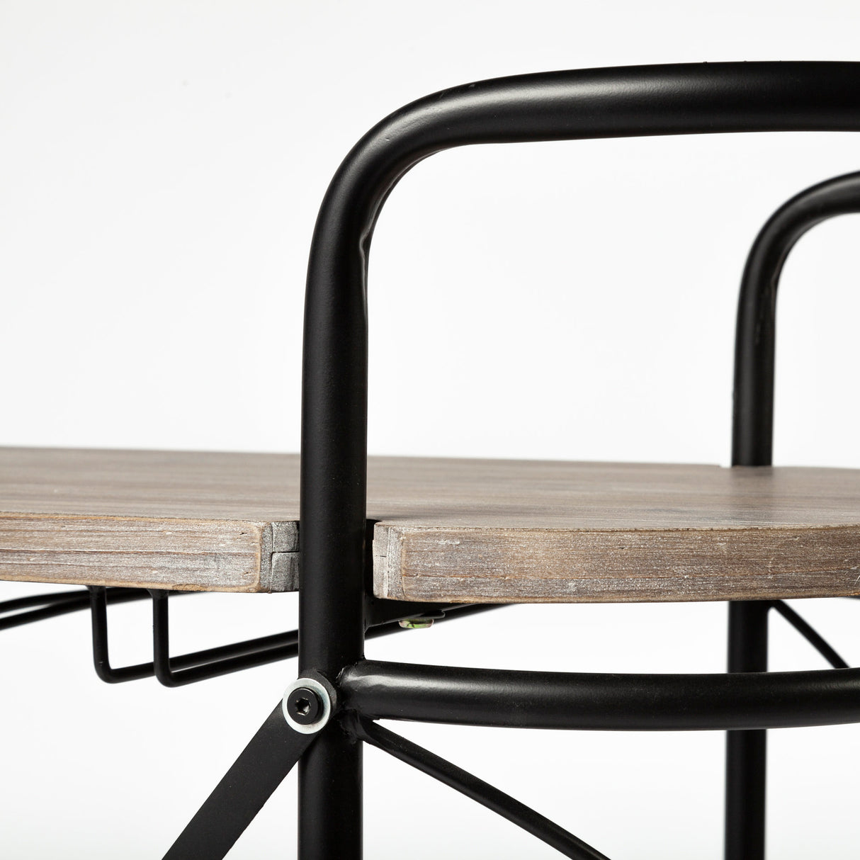 Marlon Black Metal Frame Two Tier Shelves w/Stemware holder Bar Cart from Mercana - Luna Furniture