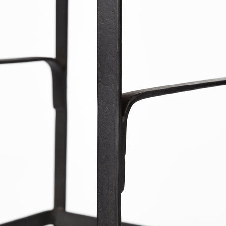 Conan 25" Seat Height Brown Wood Seat Black Metal Frame Counter Stool from Mercana - Luna Furniture