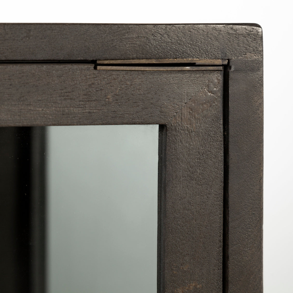 Arelius 36L x 18W Black-Brown Wood, Black Metal Base w/ 2 Glass Doors Accent Cabinet from Mercana - Luna Furniture