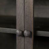 Arelius 70L x 18.75W x 32H Black-Brown Wood, Black Metal Base w/ 4 Glass Cabinet Doors Sideboard from Mercana - Luna Furniture