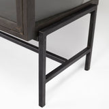 Arelius 70L x 18.75W x 32H Black-Brown Wood, Black Metal Base w/ 4 Glass Cabinet Doors Sideboard from Mercana - Luna Furniture
