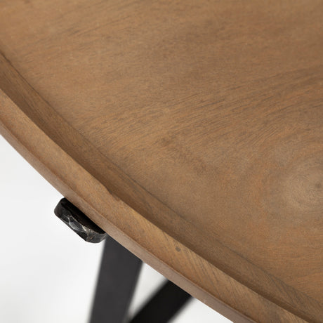 Helios (Set of 2) Brown Solid Wood Top Black Metal Base Nesting Coffee Tables from Mercana - Luna Furniture