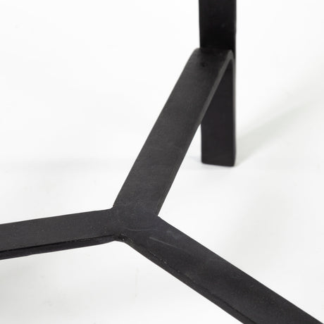 Helios III 20L x 24H Set of Two Round Brown Solid Wood Iron Base Nesting End/Side Tables from Mercana - Luna Furniture