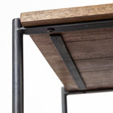 Glenn I 20L x 21W x 24H Dark Brown Wood w/ Black Iron Frame Square End/Side Table from Mercana - Luna Furniture