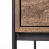 Glenn I 20L x 21W x 24H Dark Brown Wood w/ Black Iron Frame Square End/Side Table from Mercana - Luna Furniture
