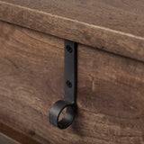 Glenn III 56L x 14W Dark Brown Wood w/ Black Iron Frame, 4 Drawer Console Table from Mercana - Luna Furniture