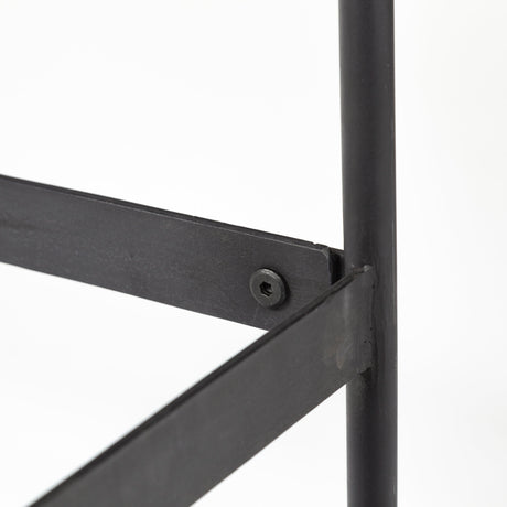 Glenn III 56L x 14W Dark Brown Wood w/ Black Iron Frame, 4 Drawer Console Table from Mercana - Luna Furniture