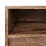Glenn IV Dark Brown Wood w/ Black Iron Frame Media Console w/ Storage, TV Stand for TV up to 71" from Mercana - Luna Furniture
