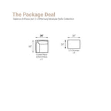 Valence 3 Piece Light Gray Modular Sofa Set (Included 2 x Ottoman)