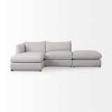 Valence 4 Piece Light Gray Modular Sofa Set (Included 2 x Ottoman)