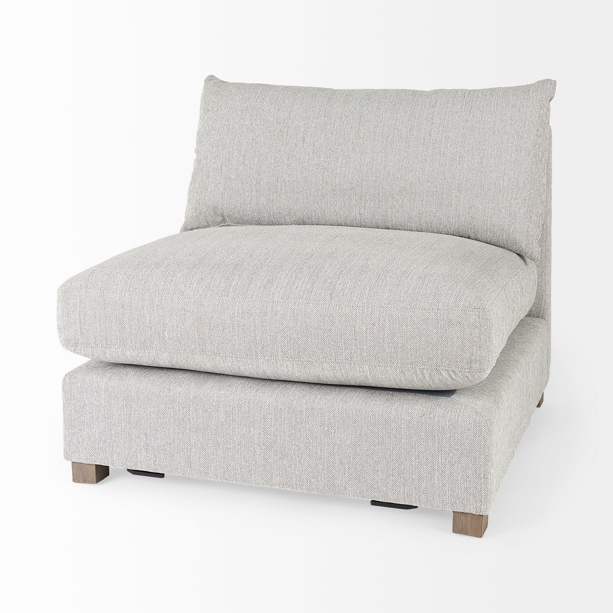Valence 3 Piece Light Gray Modular Sofa Set (Included 1 Ottoman)