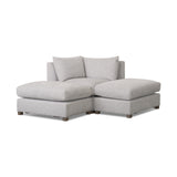 Valence 3 Piece Light Gray Modular Sofa Set (Included 2 x Ottoman)