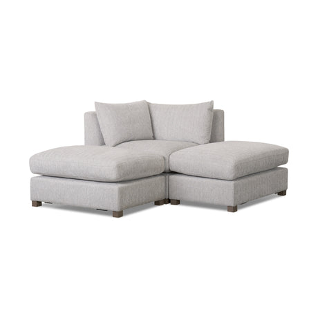 Valence 3 Piece Light Gray Modular Sofa Set (Included 2 x Ottoman) from Mercana - Luna Furniture