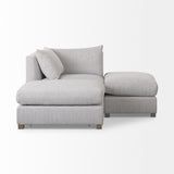 Valence 3 Piece Light Gray Modular Sofa Set (Included 2 x Ottoman)