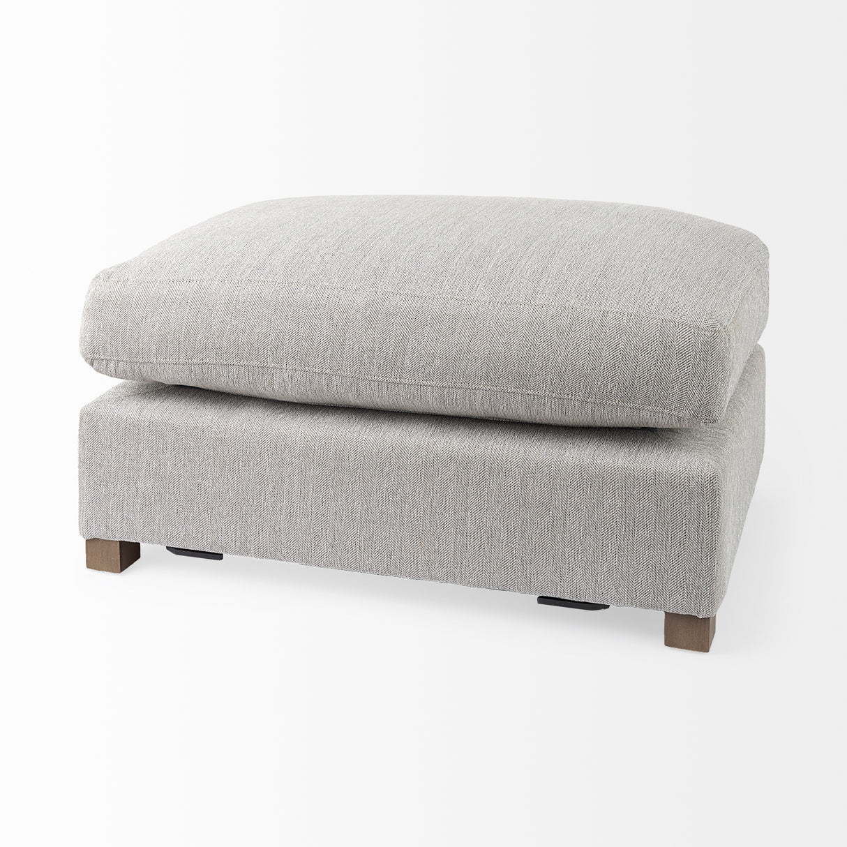 Valence 3 Piece Light Gray Modular Sofa Set (Included 2 x Ottoman)
