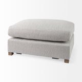 Valence 3 Piece Light Gray Modular Sofa Set (Included 2 x Ottoman)