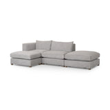 Valence 4 Piece Medium Gray Modular Sofa Set (Included 2 x Ottoman)