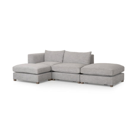 Valence 4 Piece Medium Gray Modular Sofa Set (Included 2 x Ottoman) from Mercana - Luna Furniture