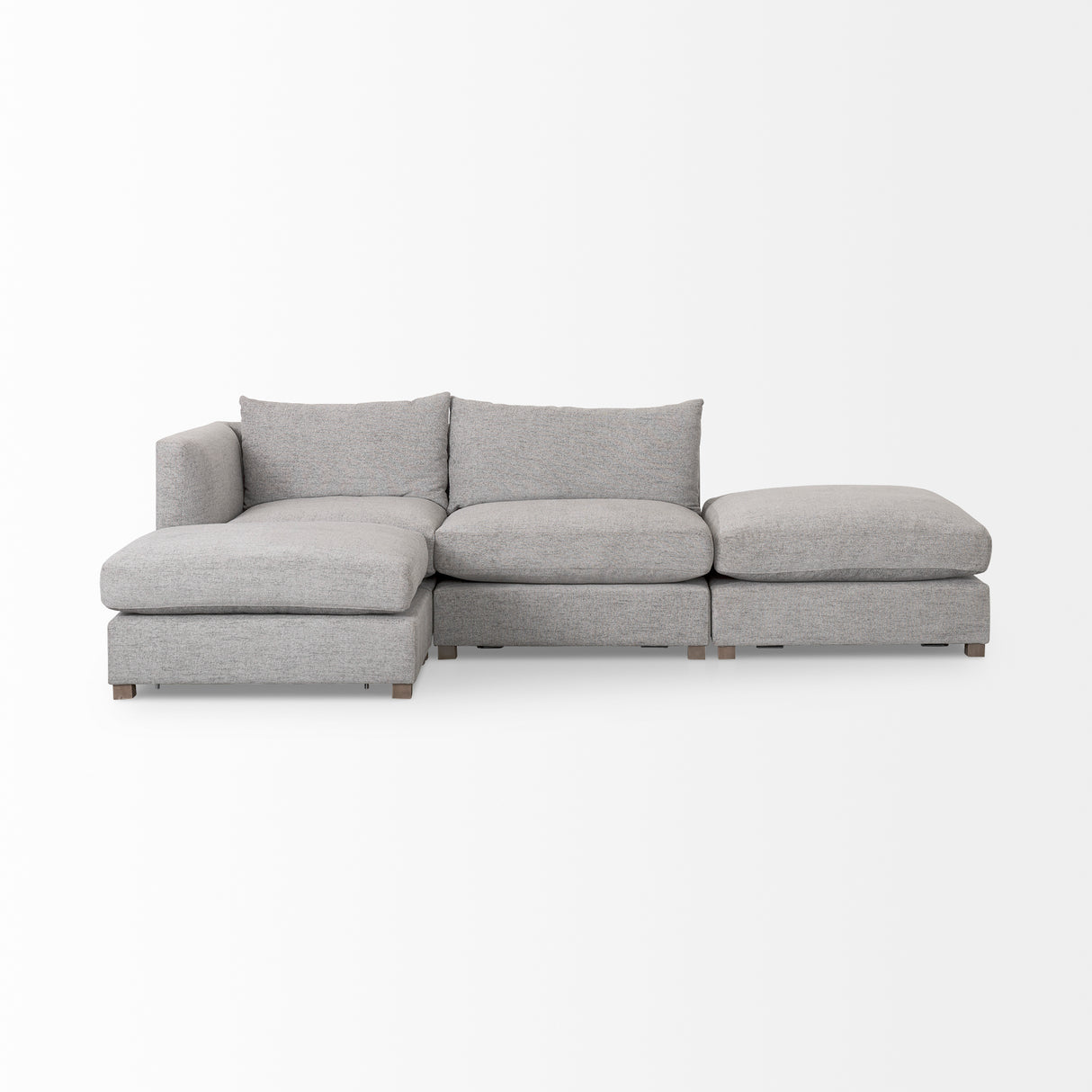 Valence 4 Piece Medium Gray Modular Sofa Set (Included 2 x Ottoman)