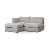 Valence 3 Piece Medium Gray Modular Sofa Set (Included 1 Ottoman)