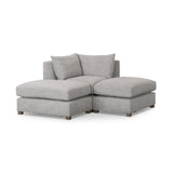 Valence 3 Piece (W/ 2 x Ottoman) Medium Gray Modular Sofa Set from Mercana - Luna Furniture