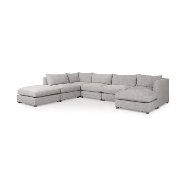 Valence 7 Medium Gray Modular Sofa Set (Included 2 x Ottoman)