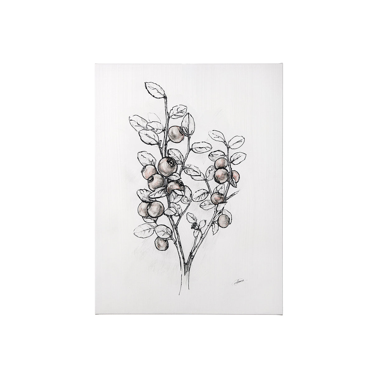 Wildberry Collection Hucklberry by Ariana a Hand Embellished Textured Canvas from Mercana - Luna Furniture
