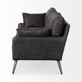 Cochrane 82L x 33W x 32.3 Black Leather Three Seater Sofa from Mercana - Luna Furniture
