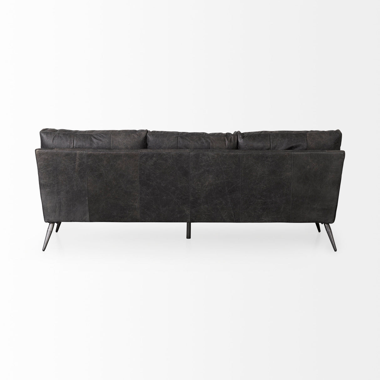 Cochrane 82L x 33W x 32.3 Black Leather Three Seater Sofa from Mercana - Luna Furniture