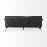 Cochrane 82L x 33W x 32.3 Black Leather Three Seater Sofa from Mercana - Luna Furniture