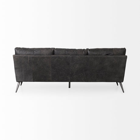 Cochrane 82L x 33W x 32.3 Black Leather Three Seater Sofa from Mercana - Luna Furniture