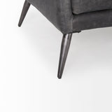 Cochrane 82L x 33W x 32.3 Black Leather Three Seater Sofa from Mercana - Luna Furniture