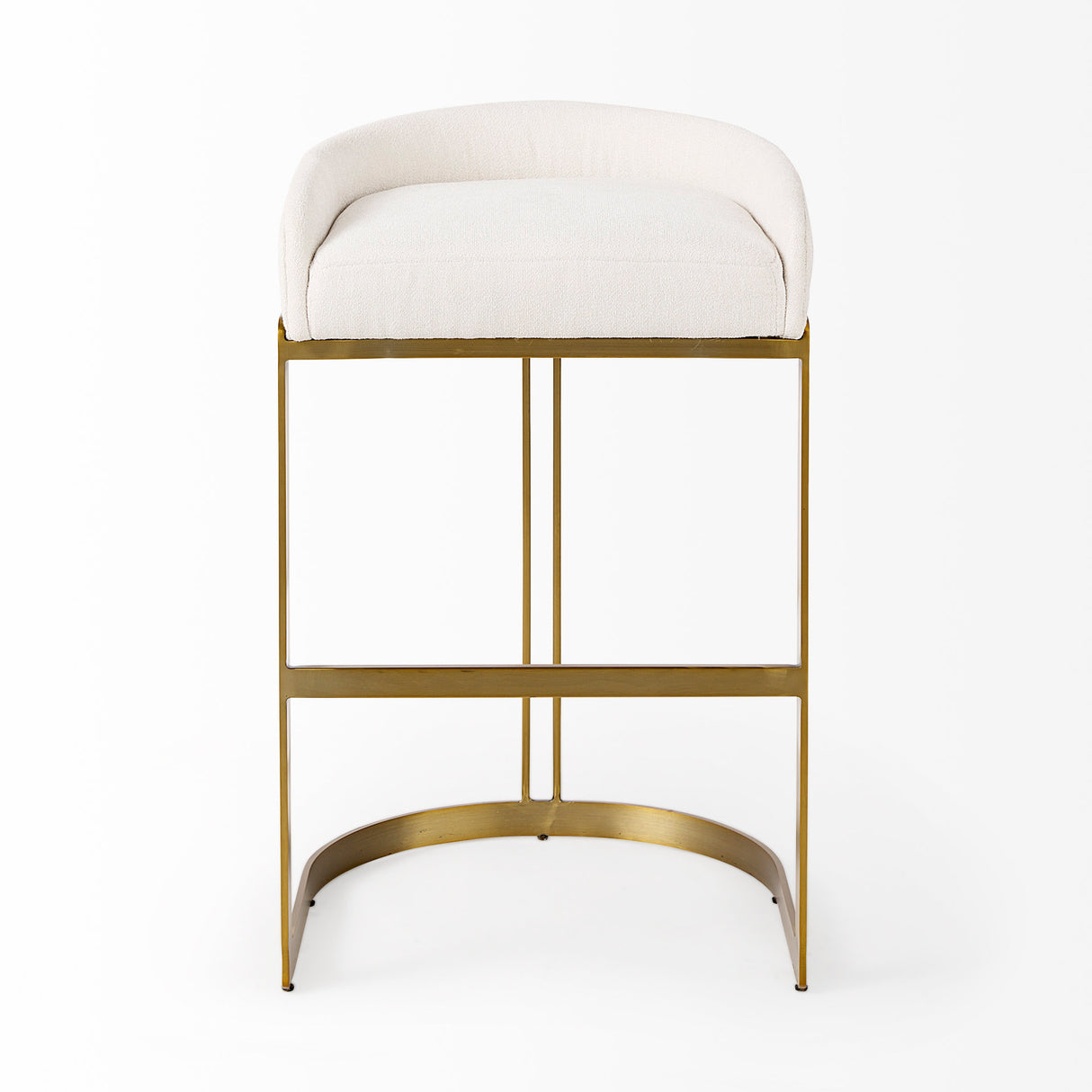 Hollyfield II Cream Fabric Seat W/ Gold Metal Base Bar Stool from Mercana - Luna Furniture