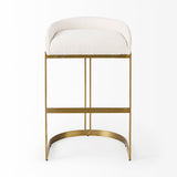 Hollyfield II Cream Fabric Seat W/ Gold Metal Base Bar Stool from Mercana - Luna Furniture