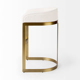 Hollyfield II Cream Fabric Seat W/ Gold Metal Base Bar Stool from Mercana - Luna Furniture