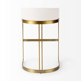 Hollyfield II Cream Fabric Seat W/ Gold Metal Base Bar Stool from Mercana - Luna Furniture