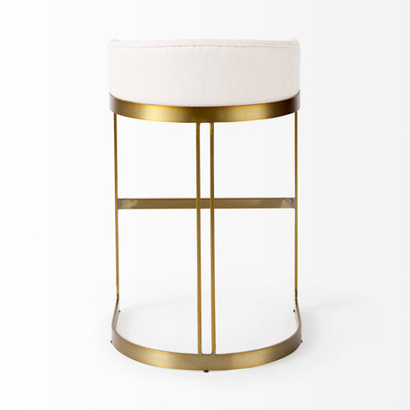 Hollyfield II Cream Fabric Seat W/ Gold Metal Base Bar Stool from Mercana - Luna Furniture