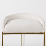 Hollyfield II Cream Fabric Seat W/ Gold Metal Base Bar Stool from Mercana - Luna Furniture