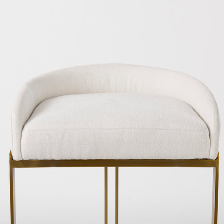 Hollyfield II Cream Fabric Seat W/ Gold Metal Base Bar Stool from Mercana - Luna Furniture