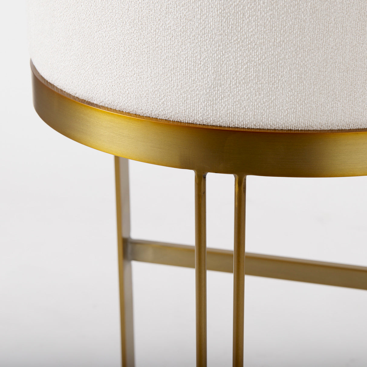Hollyfield II Cream Fabric Seat W/ Gold Metal Base Bar Stool from Mercana - Luna Furniture