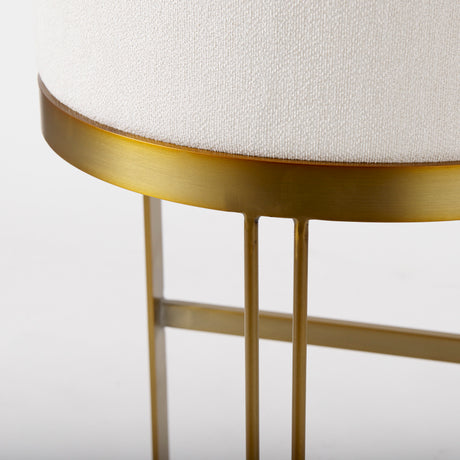 Hollyfield II Cream Fabric Seat W/ Gold Metal Base Bar Stool from Mercana - Luna Furniture