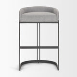 Hollyfield II Gray Fabric Seat W/ Gray Metal Base Bar Stool from Mercana - Luna Furniture