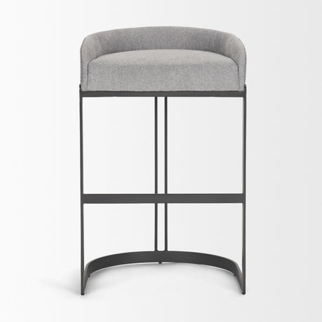Hollyfield II Gray Fabric Seat W/ Gray Metal Base Bar Stool from Mercana - Luna Furniture