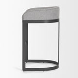 Hollyfield II Gray Fabric Seat W/ Gray Metal Base Bar Stool from Mercana - Luna Furniture