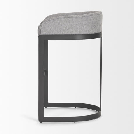 Hollyfield II Gray Fabric Seat W/ Gray Metal Base Bar Stool from Mercana - Luna Furniture