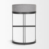 Hollyfield II Gray Fabric Seat W/ Gray Metal Base Bar Stool from Mercana - Luna Furniture