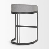 Hollyfield II Gray Fabric Seat W/ Gray Metal Base Bar Stool from Mercana - Luna Furniture